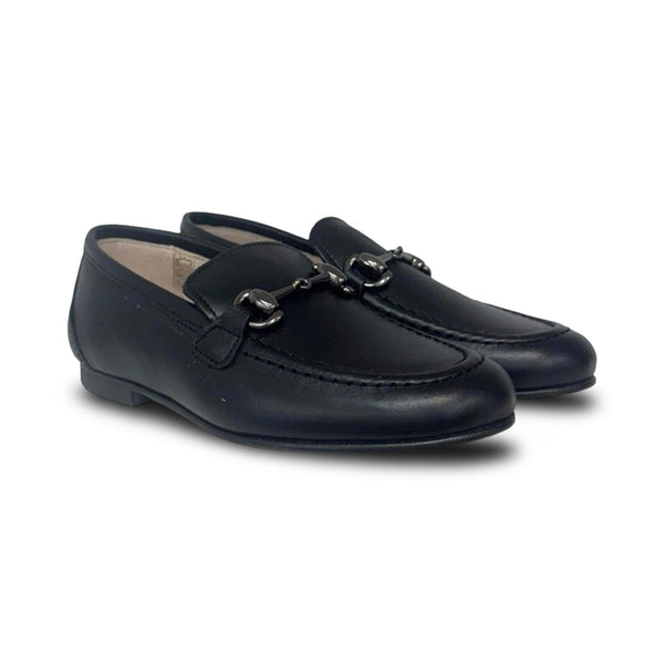 Gravitas Black Leather Chain Loafer