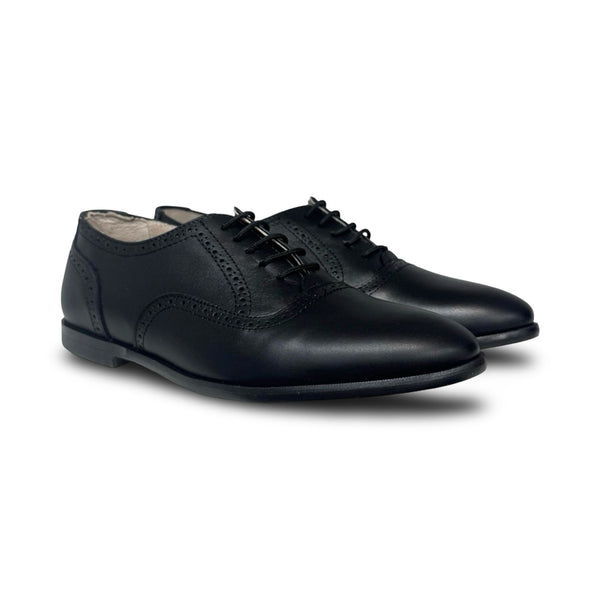 Gravitas Black Leather Wingtip Lace Up Shoe