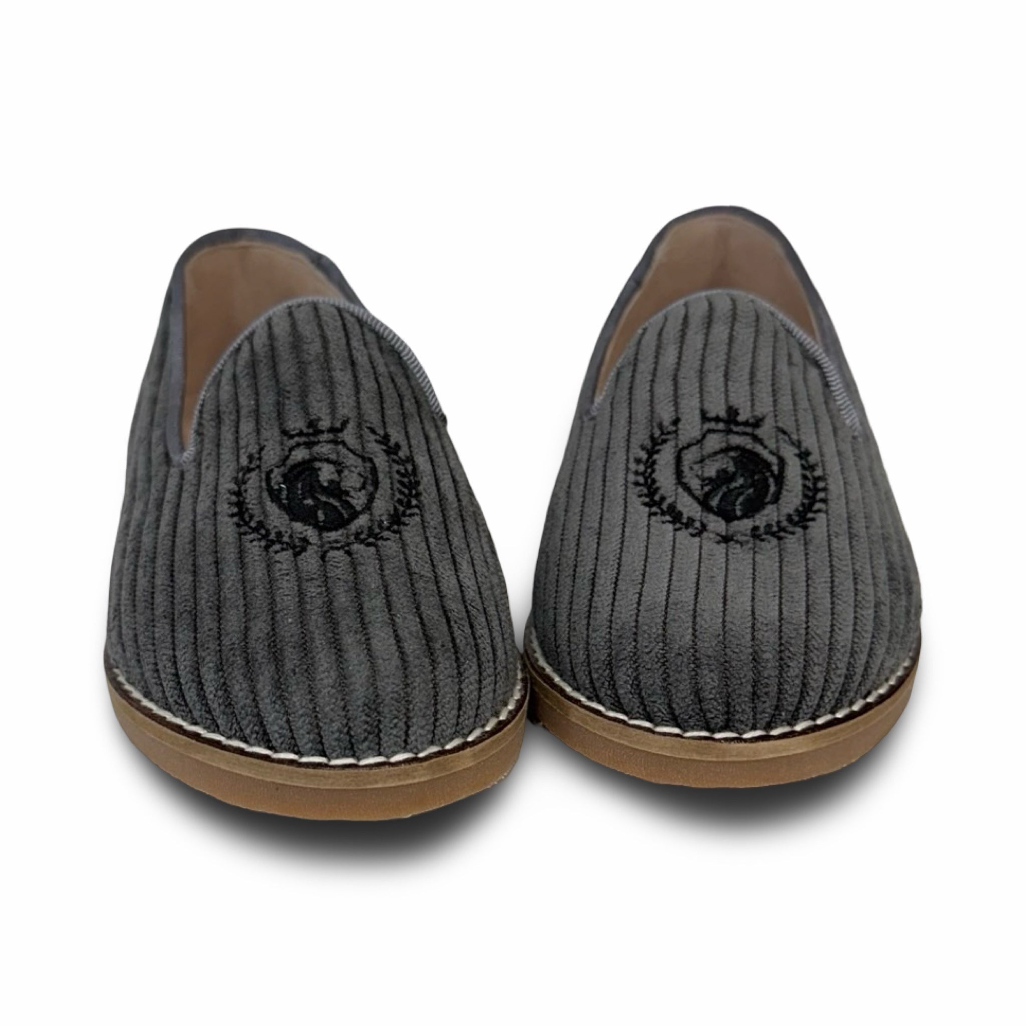 Don Louis Gray Corduroy Crest Smoking Shoe